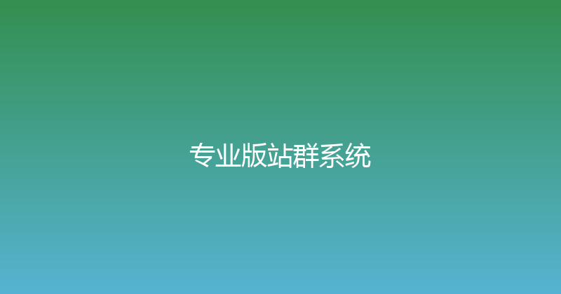 专业版站群系统 封面图