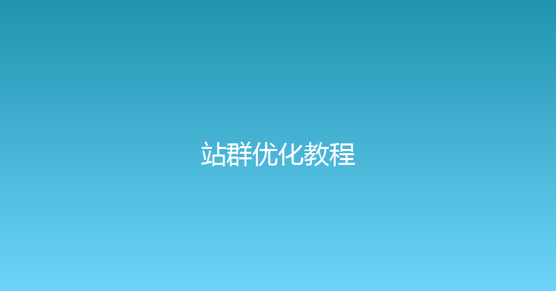 站群优化教程 封面图