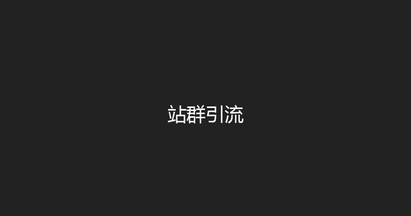 站群引流 封面图