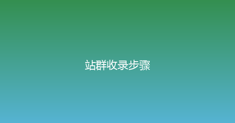 站群收录步骤 封面图