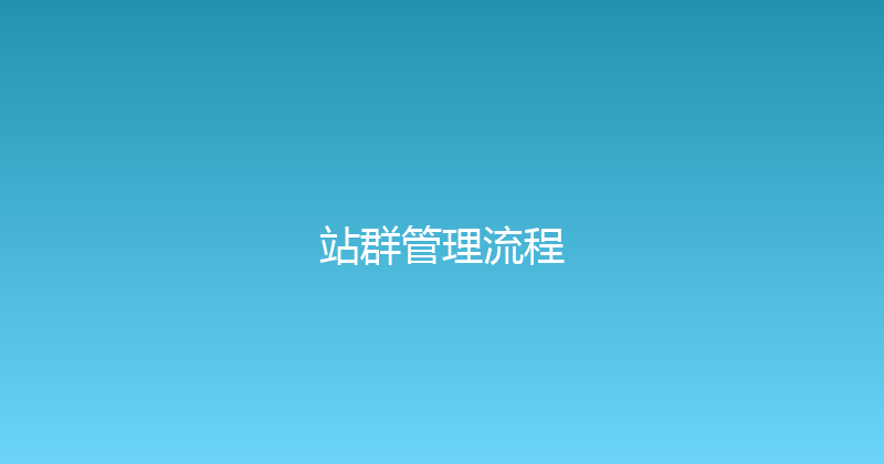 站群管理流程 封面图