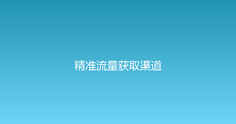 精准流量获取渠道 封面图