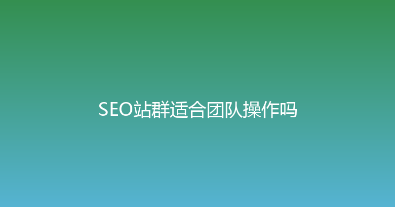 SEO站群适合团队操作吗 封面图